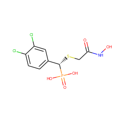 O=C(CS[C@@H](c1ccc(Cl)c(Cl)c1)P(=O)(O)O)NO ZINC000096284894