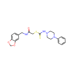 O=C(CSC(=S)NN1CCN(c2ccccc2)CC1)NCc1ccc2c(c1)OCO2 ZINC001772615888