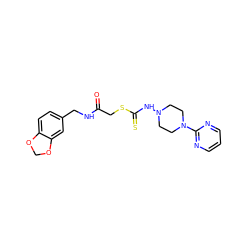 O=C(CSC(=S)NN1CCN(c2ncccn2)CC1)NCc1ccc2c(c1)OCO2 ZINC001772588524