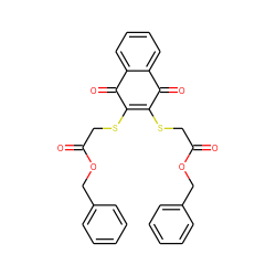 O=C(CSC1=C(SCC(=O)OCc2ccccc2)C(=O)c2ccccc2C1=O)OCc1ccccc1 ZINC000040952043