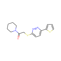 O=C(CSc1ccc(-c2cccs2)nn1)N1CCCCC1 ZINC000006858798