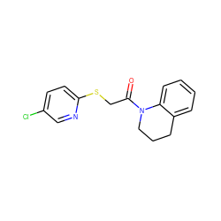 O=C(CSc1ccc(Cl)cn1)N1CCCc2ccccc21 ZINC000113624202