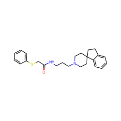 O=C(CSc1ccccc1)NCCCN1CCC2(CCc3ccccc32)CC1 ZINC000028569265