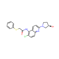 O=C(CSc1ccccc1)Nc1c(Cl)ccc2nc(N3CC[C@@H](O)C3)ccc12 ZINC000043059661