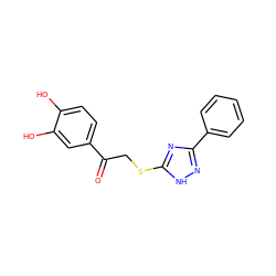 O=C(CSc1nc(-c2ccccc2)n[nH]1)c1ccc(O)c(O)c1 ZINC000004373918