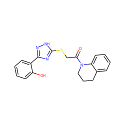 O=C(CSc1nc(-c2ccccc2O)n[nH]1)N1CCCc2ccccc21 ZINC000013123842