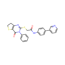 O=C(CSc1nc2c(c(=O)n1-c1ccccc1)SCC2)Nc1ccc(-c2cccnc2)cc1 ZINC000095584443