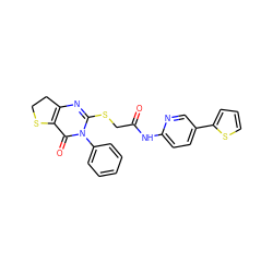 O=C(CSc1nc2c(c(=O)n1-c1ccccc1)SCC2)Nc1ccc(-c2cccs2)cn1 ZINC000095581472