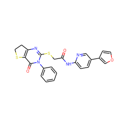 O=C(CSc1nc2c(c(=O)n1-c1ccccc1)SCC2)Nc1ccc(-c2ccoc2)cn1 ZINC000095582815