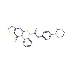 O=C(CSc1nc2c(c(=O)n1-c1ccccc1)SCC2)Nc1ccc(N2CCCCC2)cc1 ZINC000095581098