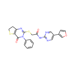 O=C(CSc1nc2c(c(=O)n1-c1ccccc1)SCC2)Nc1ncc(-c2ccoc2)cn1 ZINC000095585088