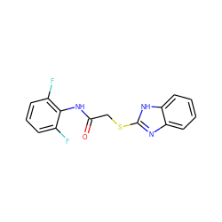 O=C(CSc1nc2ccccc2[nH]1)Nc1c(F)cccc1F ZINC000012508062