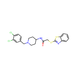 O=C(CSc1nc2ccccc2s1)NC1CCN(Cc2ccc(Cl)c(Cl)c2)CC1 ZINC000028232602