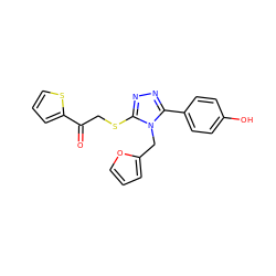 O=C(CSc1nnc(-c2ccc(O)cc2)n1Cc1ccco1)c1cccs1 ZINC000013126023