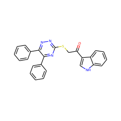 O=C(CSc1nnc(-c2ccccc2)c(-c2ccccc2)n1)c1c[nH]c2ccccc12 ZINC000013072977