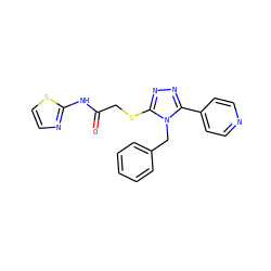 O=C(CSc1nnc(-c2ccncc2)n1Cc1ccccc1)Nc1nccs1 ZINC000004860962