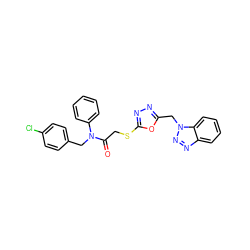 O=C(CSc1nnc(Cn2nnc3ccccc32)o1)N(Cc1ccc(Cl)cc1)c1ccccc1 ZINC000000905518