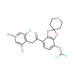 O=C(Cc1c(Cl)c[n+]([O-])cc1Cl)c1ccc(OC(F)F)c2c1OC1(CCOCC1)O2 ZINC000199083976