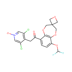 O=C(Cc1c(Cl)c[n+]([O-])cc1Cl)c1ccc(OC(F)F)c2c1OCC1(COC1)CO2 ZINC000116878887