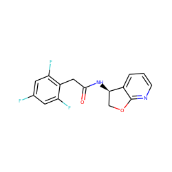 O=C(Cc1c(F)cc(F)cc1F)N[C@@H]1COc2ncccc21 ZINC000146515214