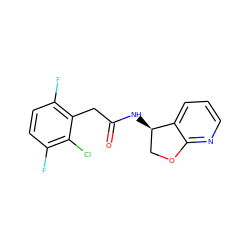 O=C(Cc1c(F)ccc(F)c1Cl)N[C@@H]1COc2ncccc21 ZINC000146626964