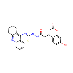 O=C(Cc1cc(=O)oc2cc(O)ccc12)NNC(=S)Nc1c2c(nc3ccccc13)CCCC2 ZINC000299829332