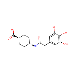 O=C(Cc1cc(O)c(O)c(O)c1)N[C@H]1CC[C@H](C(=O)O)CC1 ZINC000253686485