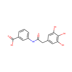 O=C(Cc1cc(O)c(O)c(O)c1)Nc1cccc(C(=O)O)c1 ZINC000035269394