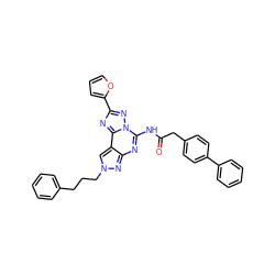 O=C(Cc1ccc(-c2ccccc2)cc1)Nc1nc2nn(CCCc3ccccc3)cc2c2nc(-c3ccco3)nn12 ZINC000096308854