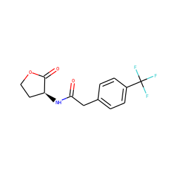 O=C(Cc1ccc(C(F)(F)F)cc1)N[C@H]1CCOC1=O ZINC000040879578