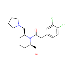 O=C(Cc1ccc(Cl)c(Cl)c1)N1[C@H](CN2CCCC2)CCC[C@@H]1CO ZINC000013449305