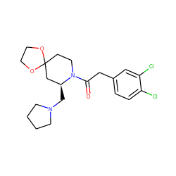 O=C(Cc1ccc(Cl)c(Cl)c1)N1CCC2(C[C@@H]1CN1CCCC1)OCCO2 ZINC000003802233