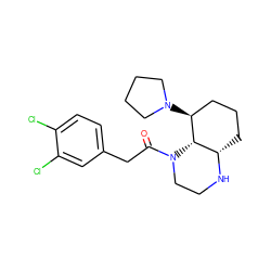 O=C(Cc1ccc(Cl)c(Cl)c1)N1CCN[C@H]2CCC[C@H](N3CCCC3)[C@H]21 ZINC000144398155