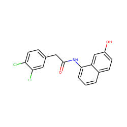 O=C(Cc1ccc(Cl)c(Cl)c1)Nc1cccc2ccc(O)cc12 ZINC000013589071