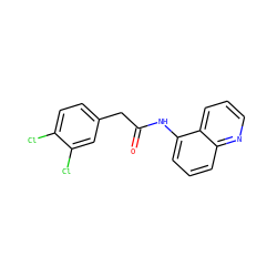 O=C(Cc1ccc(Cl)c(Cl)c1)Nc1cccc2ncccc12 ZINC000002652081