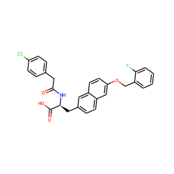 O=C(Cc1ccc(Cl)cc1)N[C@@H](Cc1ccc2cc(OCc3ccccc3F)ccc2c1)C(=O)O ZINC000072180042