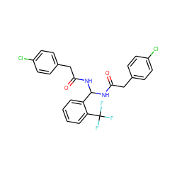 O=C(Cc1ccc(Cl)cc1)NC(NC(=O)Cc1ccc(Cl)cc1)c1ccccc1C(F)(F)F ZINC000095578723