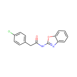 O=C(Cc1ccc(Cl)cc1)Nc1nc2ccccc2o1 ZINC000169307222