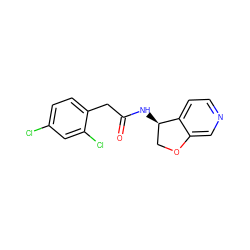 O=C(Cc1ccc(Cl)cc1Cl)N[C@@H]1COc2cnccc21 ZINC000146642535