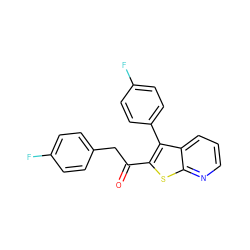 O=C(Cc1ccc(F)cc1)c1sc2ncccc2c1-c1ccc(F)cc1 ZINC000165042958