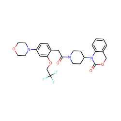 O=C(Cc1ccc(N2CCOCC2)cc1OCC(F)(F)F)N1CCC(N2C(=O)OCc3ccccc32)CC1 ZINC000028759621