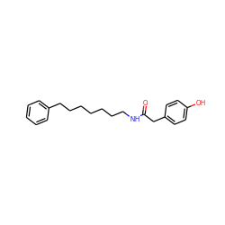 O=C(Cc1ccc(O)cc1)NCCCCCCCc1ccccc1 ZINC000653708030