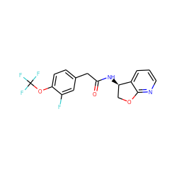 O=C(Cc1ccc(OC(F)(F)F)c(F)c1)N[C@@H]1COc2ncccc21 ZINC000145028924