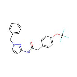 O=C(Cc1ccc(OC(F)(F)F)cc1)Nc1ccn(Cc2ccccc2)n1 ZINC000520016397