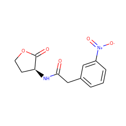 O=C(Cc1cccc([N+](=O)[O-])c1)N[C@H]1CCOC1=O ZINC000029047706