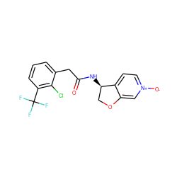 O=C(Cc1cccc(C(F)(F)F)c1Cl)N[C@@H]1COc2c[n+]([O-])ccc21 ZINC000146521200