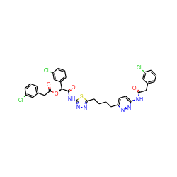 O=C(Cc1cccc(Cl)c1)Nc1ccc(CCCCc2nnc(NC(=O)[C@@H](OC(=O)Cc3cccc(Cl)c3)c3cccc(Cl)c3)s2)nn1 ZINC000169698358