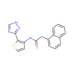 O=C(Cc1cccc2ccccc12)Nc1ccsc1-c1nc[nH]n1 ZINC000064559415