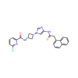 O=C(Cc1cccc2ccccc12)Nc1cn([C@H]2C[C@@H](NC(=O)c3cccc(Cl)n3)C2)cn1 ZINC000253676627