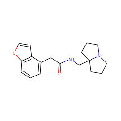 O=C(Cc1cccc2occc12)NCC12CCCN1CCC2 ZINC000027977570